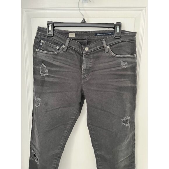 AG Adriano Goldschmied Premiere Skinny Straight Distressed Pocket Jeans - Picture 4 of 13
